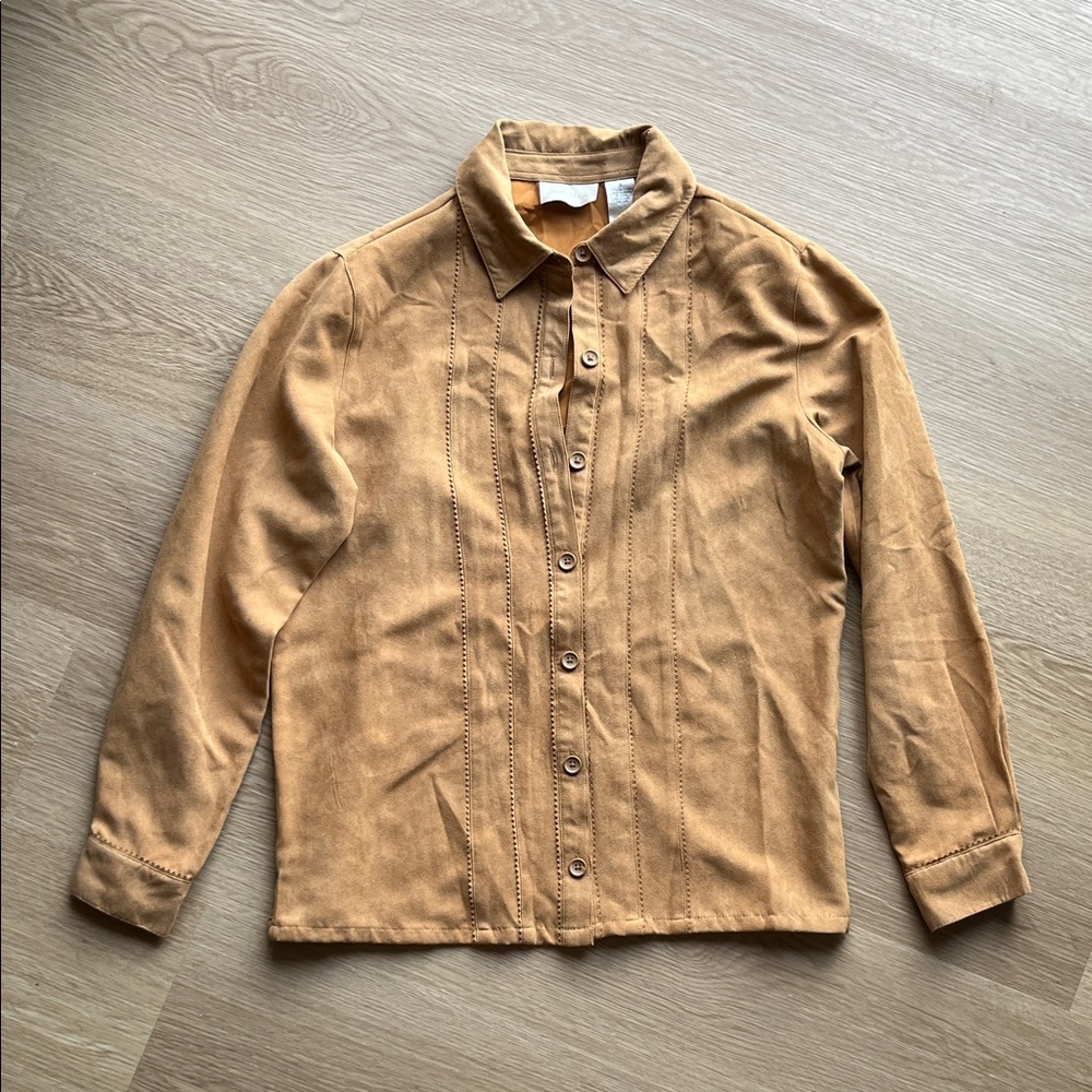 Vintage Faux Suede Western Button Up